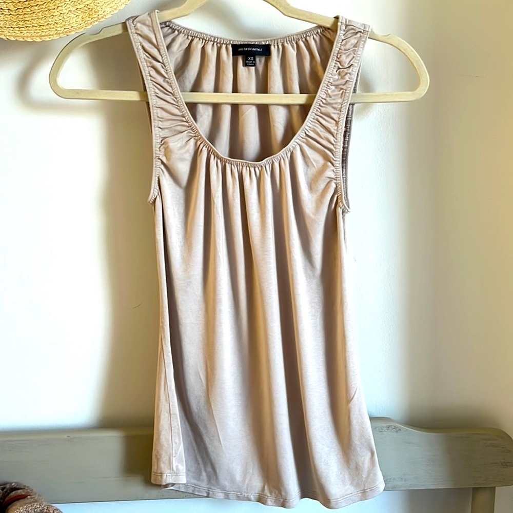 Sax fifth tank top. Faint metallic sheen. XS